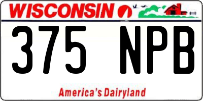 WI license plate 375NPB
