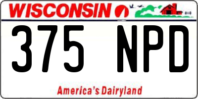 WI license plate 375NPD