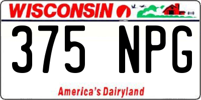WI license plate 375NPG