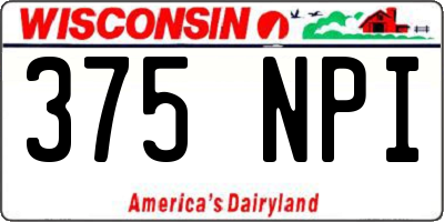 WI license plate 375NPI