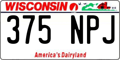 WI license plate 375NPJ