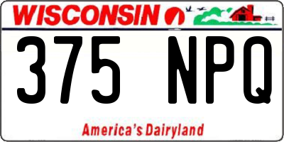 WI license plate 375NPQ