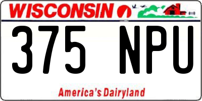 WI license plate 375NPU