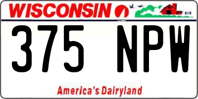 WI license plate 375NPW