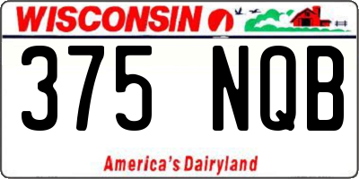 WI license plate 375NQB
