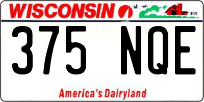 WI license plate 375NQE
