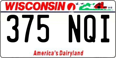 WI license plate 375NQI