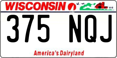WI license plate 375NQJ