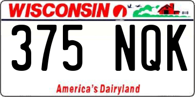 WI license plate 375NQK