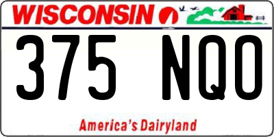 WI license plate 375NQO