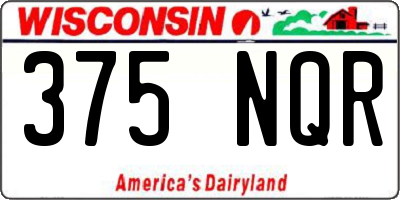 WI license plate 375NQR