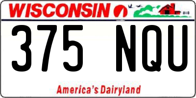 WI license plate 375NQU