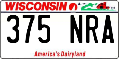 WI license plate 375NRA