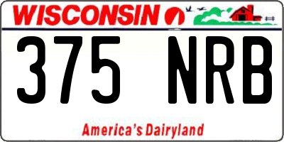 WI license plate 375NRB
