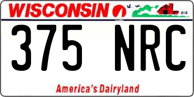 WI license plate 375NRC
