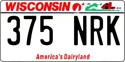 WI license plate 375NRK