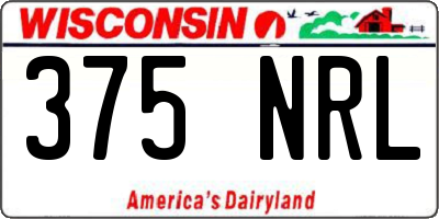 WI license plate 375NRL