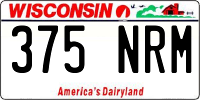 WI license plate 375NRM