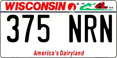 WI license plate 375NRN