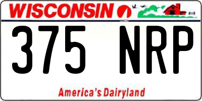 WI license plate 375NRP
