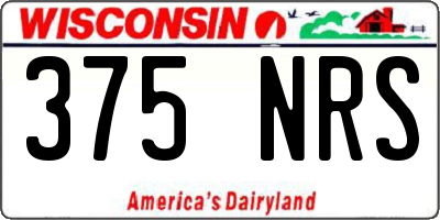 WI license plate 375NRS