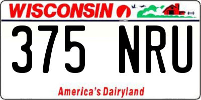WI license plate 375NRU