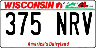 WI license plate 375NRV