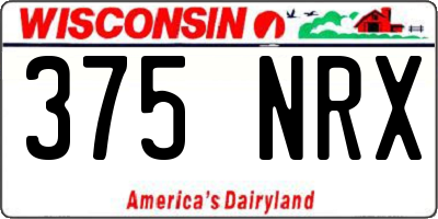 WI license plate 375NRX