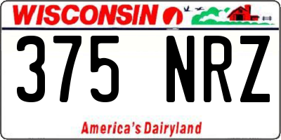 WI license plate 375NRZ