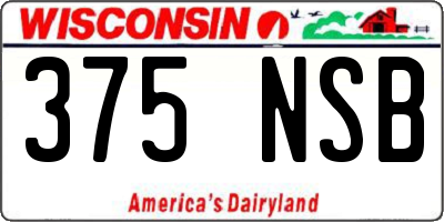 WI license plate 375NSB