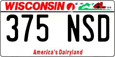 WI license plate 375NSD