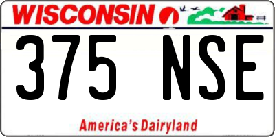 WI license plate 375NSE