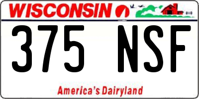 WI license plate 375NSF