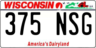 WI license plate 375NSG