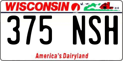WI license plate 375NSH