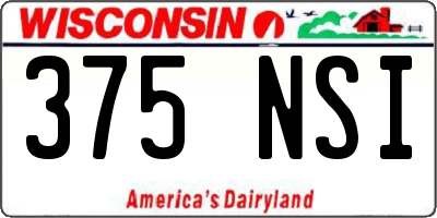 WI license plate 375NSI