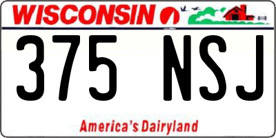 WI license plate 375NSJ
