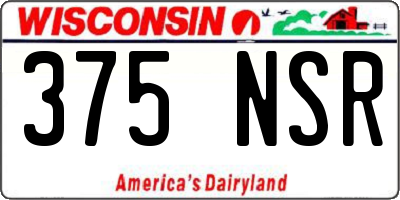 WI license plate 375NSR