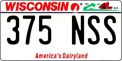 WI license plate 375NSS