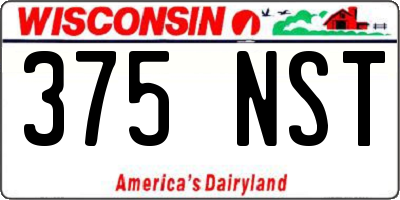 WI license plate 375NST