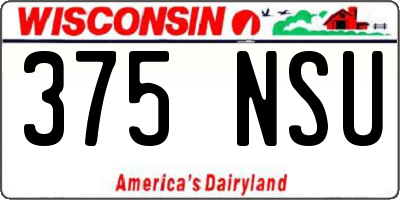 WI license plate 375NSU