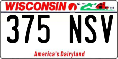 WI license plate 375NSV