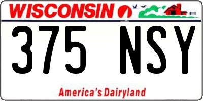 WI license plate 375NSY