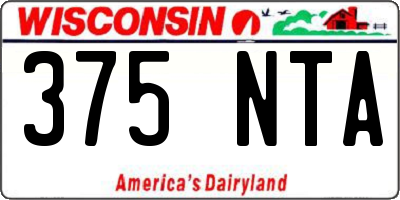 WI license plate 375NTA
