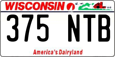 WI license plate 375NTB