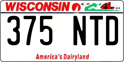 WI license plate 375NTD