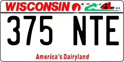WI license plate 375NTE