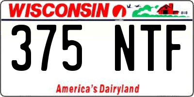 WI license plate 375NTF