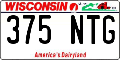 WI license plate 375NTG
