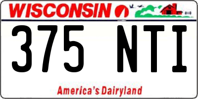 WI license plate 375NTI